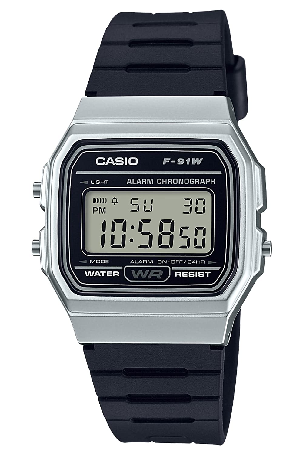 CASIO(カシオ) Collection Digital Wristwatch, Resin, Accent Color, Silver, Modern