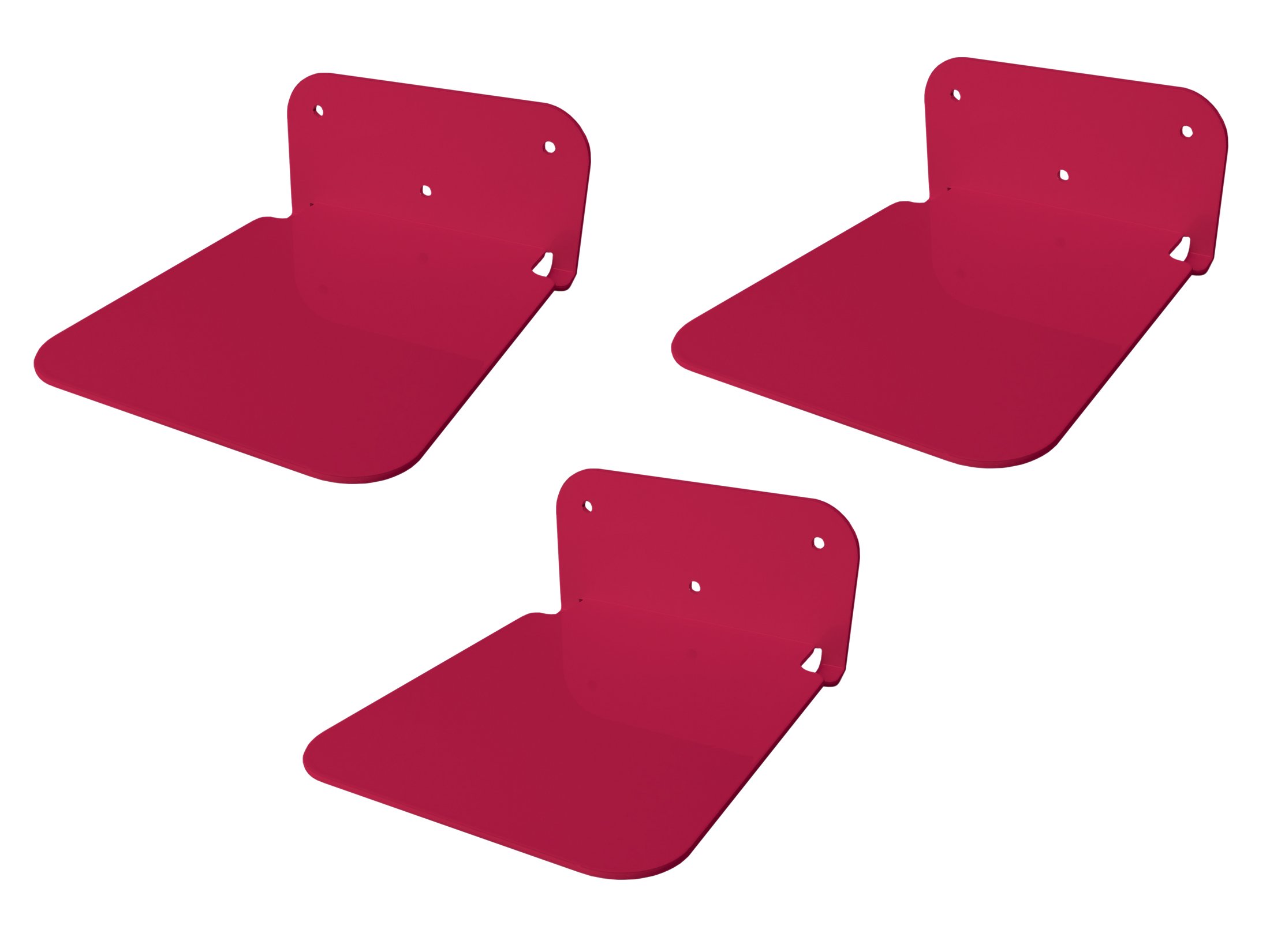 Galleksa Invisible Concealed Floating Metal Bookshelf Bookcase Wall Mounted Storage for Home Room Creative Decoration Book Display New Home Gift (3 - Pack, Raspberry)