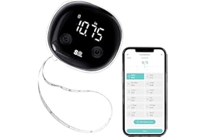 HAIZHIHUI Fitdays Smart Body Tape Measure with Bluetooth Fitdays APP for Body Fat & Muscle Measurement, LED Display,Type-C,Unlimited Users (Black)