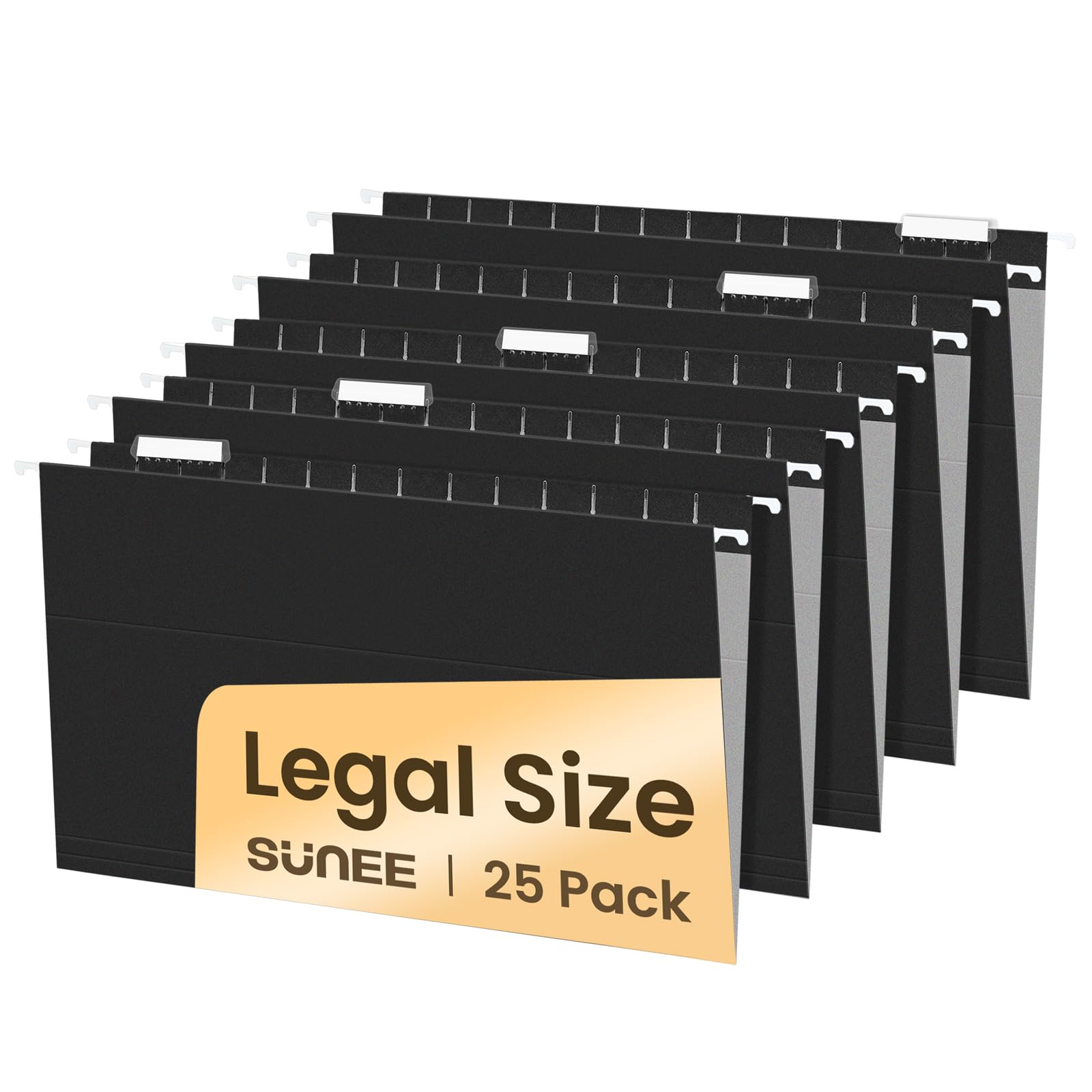 Photo 1 of SUNEE Hanging File Folders Legal Size, Black File Folders 25 Pack 1/5-Cut Tabs, Stay Organized for Your Home and Office Bulk File and Documents