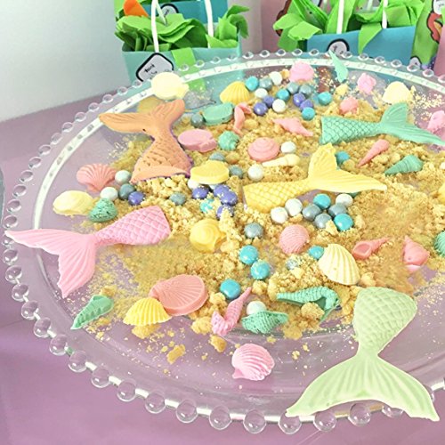 Kabi 4Pcs Large And Small Mermaid Tail Mold Seashell Silicone Fondant Molds for Baking Cake Decoration Making Sugar Craft Candy Chocolate Ice Cube Tray Fimo Soap - Thumbnail 4