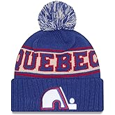 New Era NHL Unisex-Adult Primary Logo Retro Pom Cuffed Knit Fleece Lined Cold Weather Beanie Hat