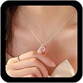 Ximdble Vintage Hollow Crystal Heart Pendant Necklace Boho Heart Love Necklace Rhinestone Pink Crystal Dot Choker Necklace Sparkly Cz Love Choker Necklace Jewelry for Women