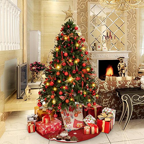 AMS 60mm/2.36'' Christmas Ball Plating Ornaments Tree Collection for Holiday Parties Decoration (28ct, Red)