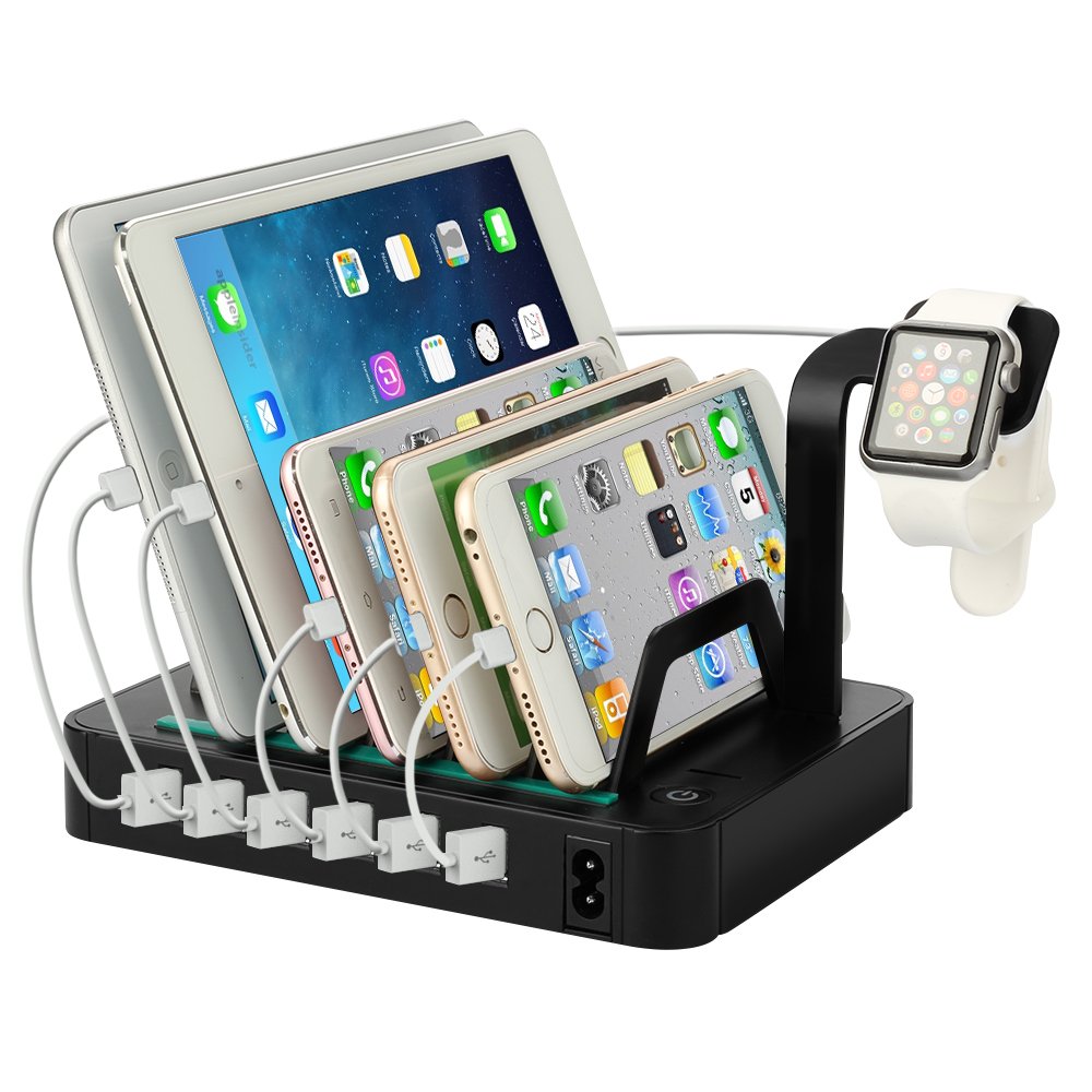 ARCHEER 6Port USB Charging Station with Dual Apple Watch Charging Dock