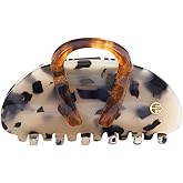 EVITA PERONI Middle Hair Clip, "Vintage Candy" Hair Clips for Women Strong Grip Acetate Shark Claw Clip with Gift Box, Amber