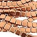CzechMate 6mm Square Glass Czech Two Hole Tile Bead - Matte Metallic Copper
