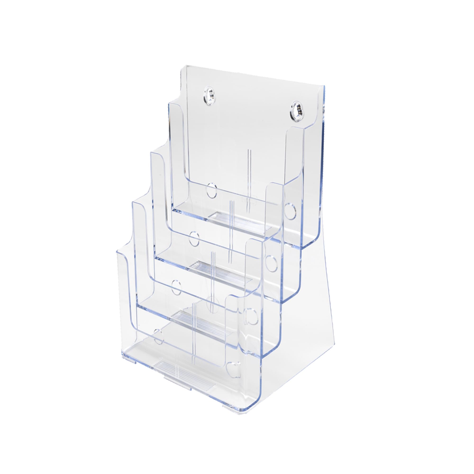 Deflecto Countertop 4 Tier 4 Pocket A4 Portrait Multi-Tier Literature Holder - Magazine File Holder Holder - Leaflet Wall Mounting