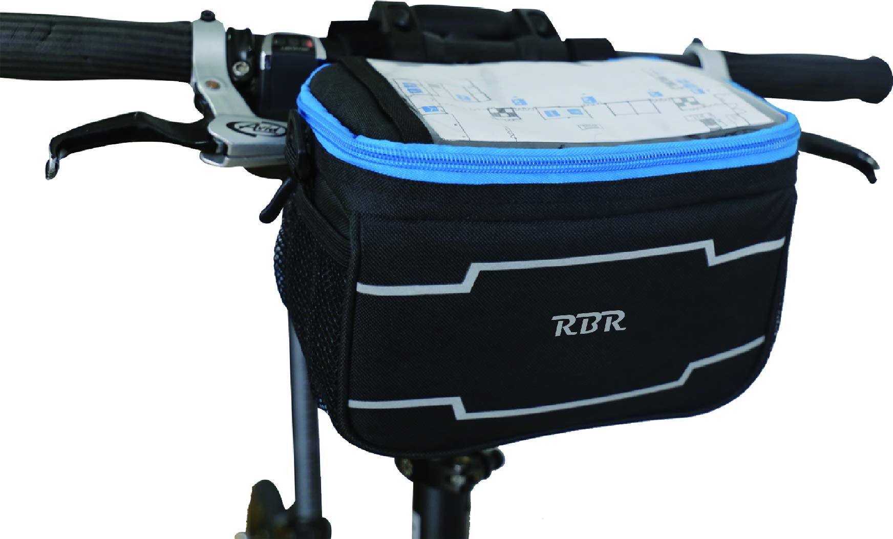 RBR Handlebar Bag for Bicycle, Scooter, Scooter (21 cm x 12 cm x 14 cm) Easy Installation, Hold with Velcro, Easy to Assemble and Disassemble