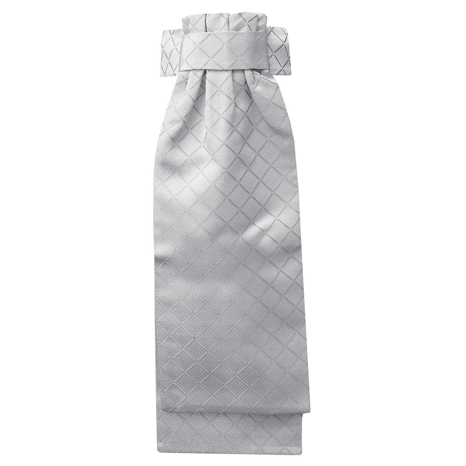 Equetech Diamond Brocade Ready-Tied Stock – Silver Equestrian Dressage Tie (Stock Pin Not Included)