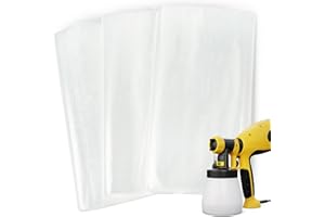 AMVINER 50 Pcs Paint Sprayer Liners Bags, Transparent Sprayer Cup Plastic Liners for Spray Gun Can Compatible with Wagner Paint Sprayer