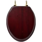 Signature Hardware 153868 Luxury Mahogany Oak Elongated Closed-Front Toilet Seat