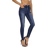 VIPONES Women Classic High Waisted Skinny Jeans for Women Stretch Distressed Butt Lifting Jeans Slim Fit Denim Pants