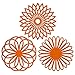 ME.FAN Silicone Trivet Mat - Kitchen Hot Pads for Pots & Dish - Insulated Teapot Trivet - Flexible, Durable, Non-Slip Large Coasters 3 Set Orange