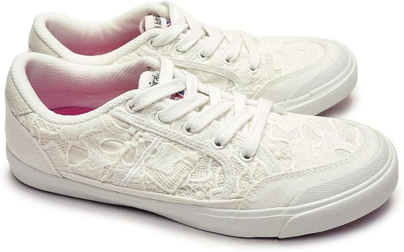 Amazon アドミラル イノマー F Sjad1522 ローカット レディース スニーカー レース グリッター Inomer F Sjad1522 White Lace Flower 25 0cm Uk6 スニーカー