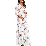 Xpenyo Women Casual Maternity Maxi Dress Plus Size Baby Shower Pregnancy Dresses
