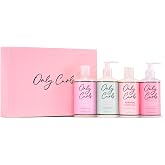 Only Curls Full Size Bundle 4 Piece | Four-step wash day set with shampoo, conditioner, leave-in cream and medium-hold gel for hydrated, defined curls
