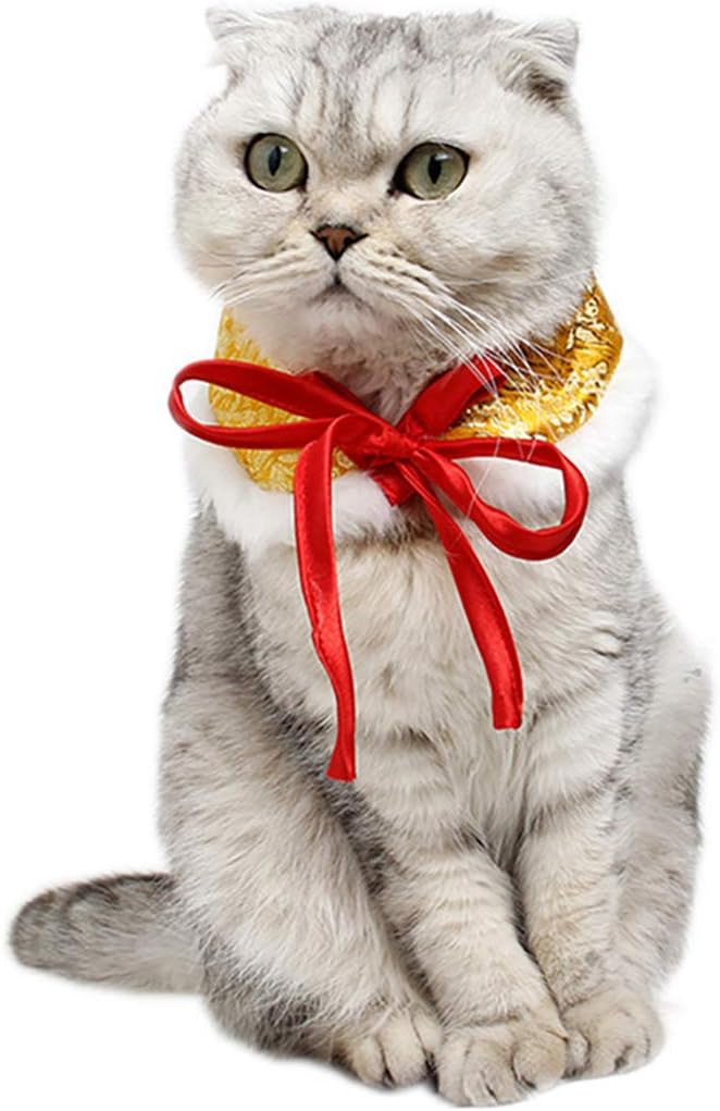 Bangcool Cat Collars,Cat Scarf Pet Collar Cute Chinese Style Adjustable Dog Bowtie Pet Scarf for New Year
