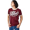 Dr Pepper Logo Crew Neck Short Sleeve Red Men's Ringer Tee