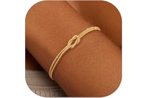 KOHOTA Silver Gold Bracelets for Women Trendy 14K Gold Plated Bracelet for Women Non Tarnish Dainty Stackable Layered Chain Heart Pearl Knot Beaded Bracelets Stack Set Charm Mothers Day Jewelry Gifts