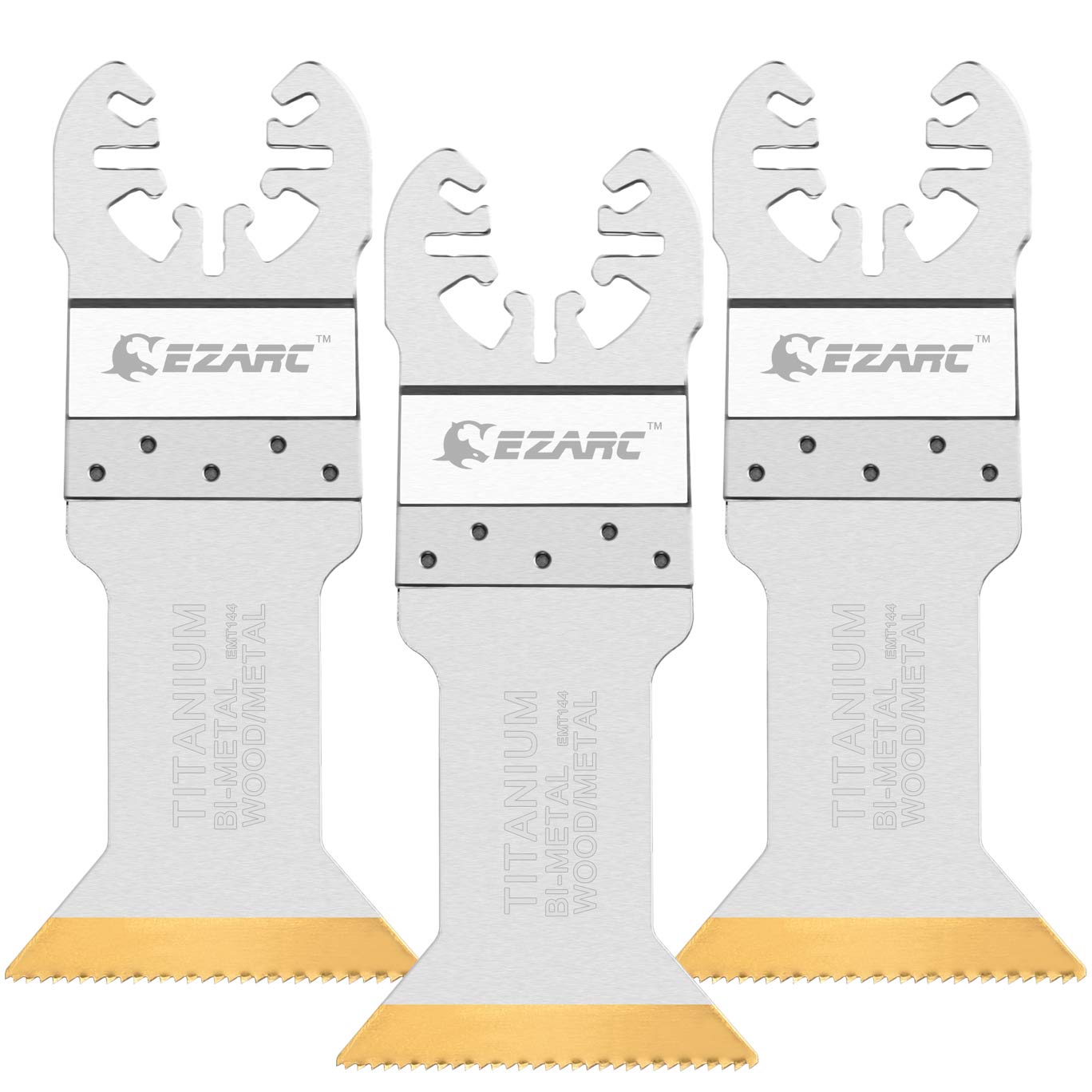 EZARC Titanium Oscillating Multitool Blades Power Cut Saw Blades for Wood, Metal and Hard Material, 3-Pack