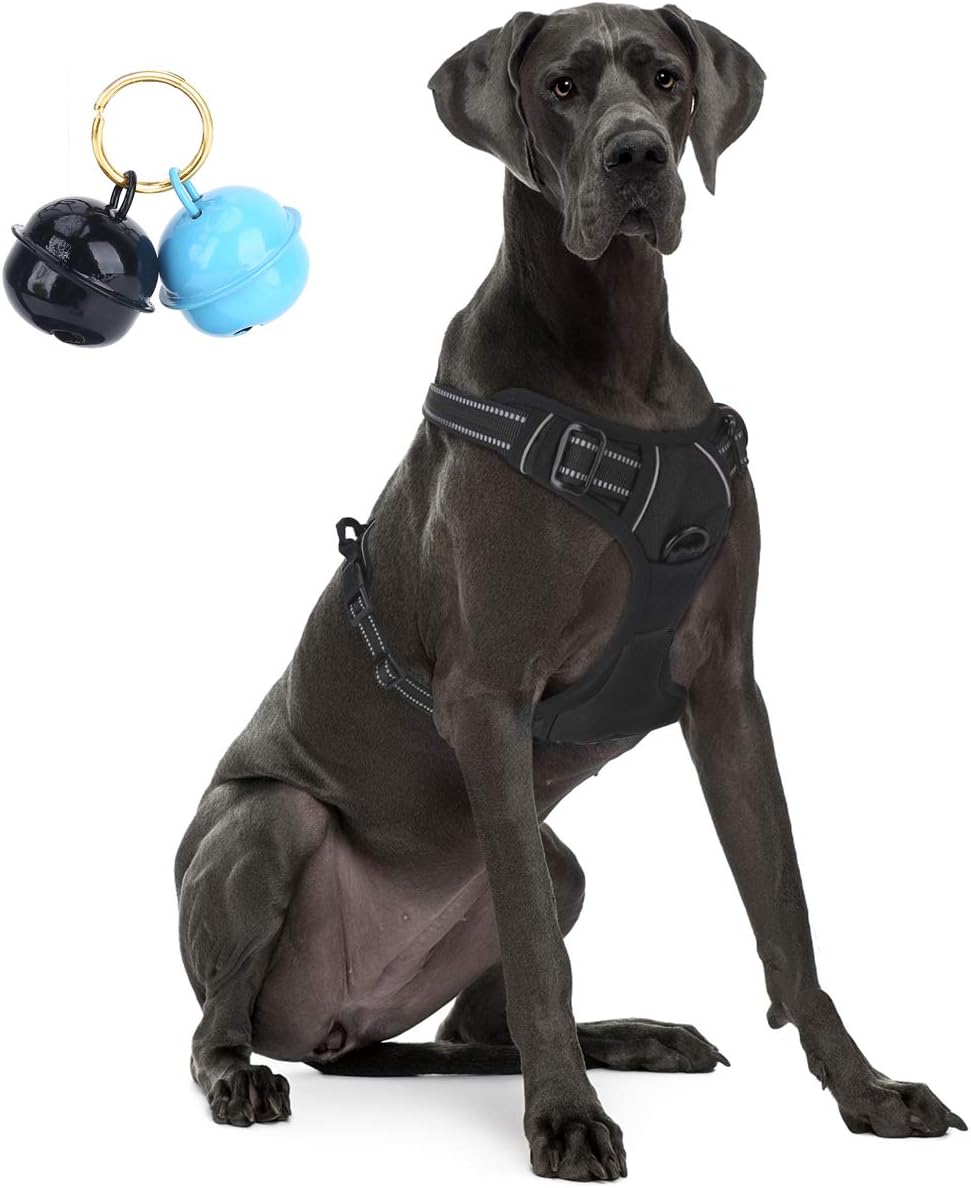 Belababy Dog Harness Small Medium Large No Pull, Adjustable Reflective Front Clip Dog Harness with Easy Control Handle