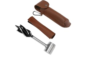 Omninmo Hand Auger Wood Drill, Bushcraft Hand Auger Wrench Portable Multipurpose Woodworking Hand Drill Tool Manual Wood Hole Maker Wrench Survival Tools for Camping and Wilderness