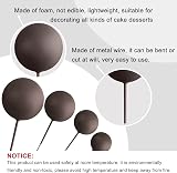ASTARON 32 Pcs Foam Ball Cake Topper Decorations Brown Gold Mix Sizes Party view 3