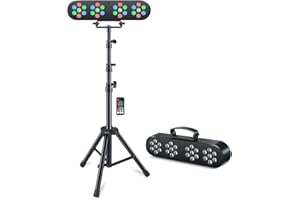DJ Lights with Stand, Telbum Stage Lighting Packages Sound Activated LED Party Bar Light Set, for Mobile Booth Gig Bar Wedding Church Band