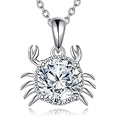LWQQWL Moissanite Animal Necklace Sterling Silver Cute Animal Pendant Jewelry Gifts for Women