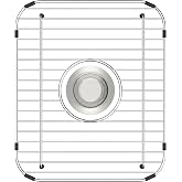 Sink Protectors for Kitchen Sink, Single Bowl Sink Bottom Grid 11.5" x 13.8" x 1.25", Stainless Steel Grid Insert Sink Grate Drying Rack Centered Drain, 1 Pcs