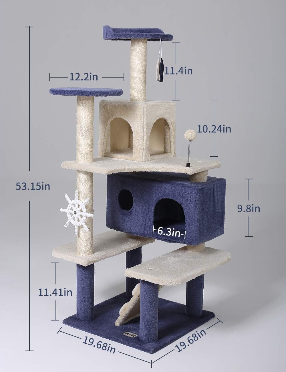 HYABI 53inches Multi-Level Cat Tree Comfortable Luxury Cats Perched Kitten Activity Play House : Pet Supplies