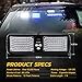 Xprite White Blue 86 LED SunShield Sun Visor Emergency Strobe Lights 12 Flash Modes Hazard Warning Light for Law Enforcement Vehicle