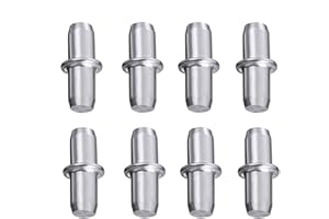 DELATANUS 50 Pieces Shelf Pegs 5mm Cabinet Furniture Shelf Support Pegs Nickel Plated