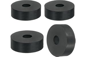 uxcell 4Pcs Thick Rubber Spacer, 1-9/16 Inch OD x 1/2 Inch ID x 9/16 Inch Thickness Round Rubber Bushings Anti Vibration Flat