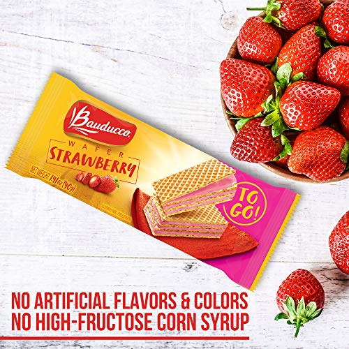 Bauducco Crispy Mini Wafer Cookies, Single Serve, Strawberry, 1.41