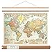Bacons World Map Vintage Style Poster with Hanger Kit 28 x 20