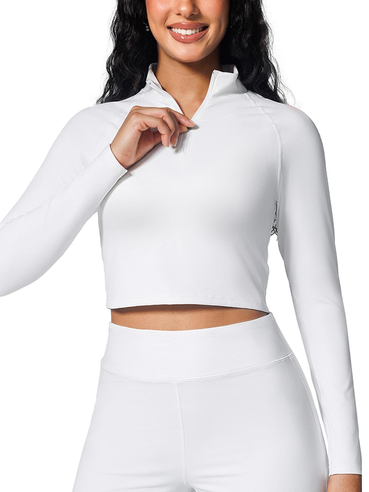 BRXL Womens Zip Up Bbl Jacket Lightweight Cropped Workout Jacket Half Zip Athletic Shirt Slim Fit Running Yoga Gym Tops