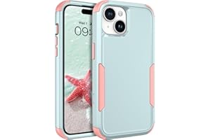 BENTOBEN for iPhone 15 Case, 3 in 1 Heavy Duty Rugged Hybrid Shockproof Hard PC Soft TPU Bumper Non-Slip Protective Girls Women Boy Men Phone Cases Cover for iPhone 15 6.1 Inch, Green/Pink