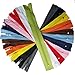 Upick Color 44pcs Nylon Coil Zippers Tailer Sewing Tools Craft 11 Colors Sewing Tools Craft Total Length 9 Inche (Zipper Size 8 inch) (Multi-Color)