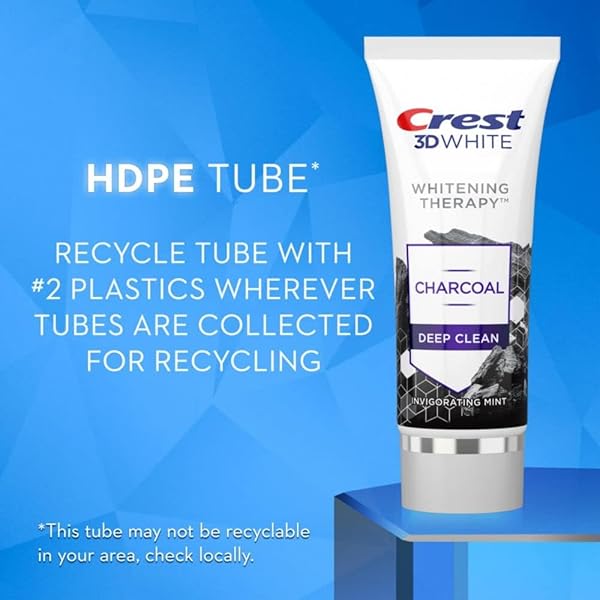 CREST 3D WHITE WHITENING THERAPY CHARCOAL DEEP CLEAN FLUORIDE TOOTHPASTE, INVIGORATING MINT, 3.5 OUNCE
