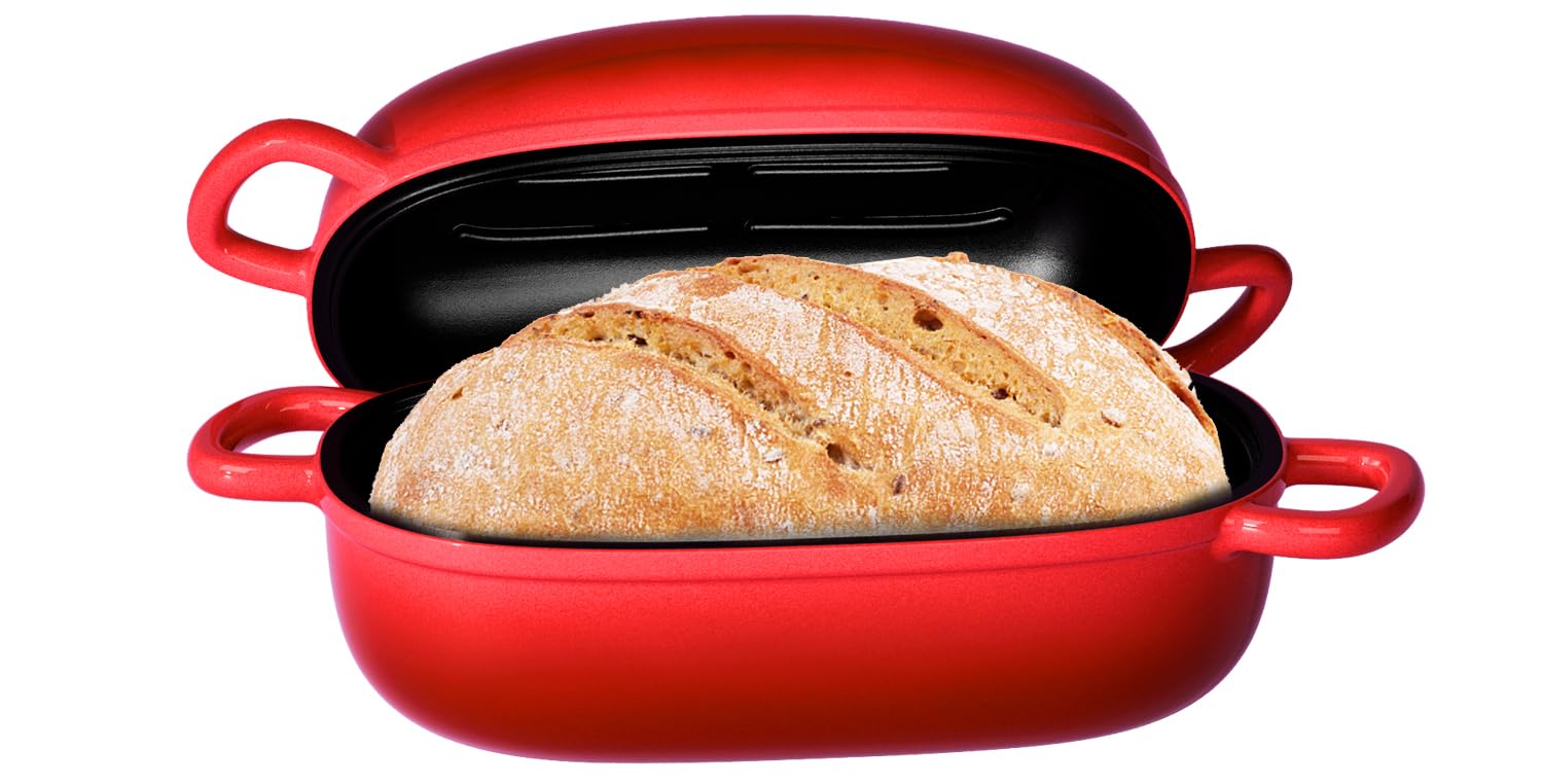 thumbnail image 2 of 2.5QT Cast Iron Dutch Oven For Bread Baking - Perfect Crust Every Time With Perforated Non-Stick Liner 2 of 3