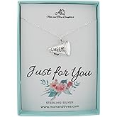 MOM & THREE DAUGHTERS Cheer Megaphone Necklace |16" Cable Chain | 925 Sterling Silver | Girl's Cheerleading Gift | Jewelry for Girls