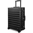 TRAVELKING All Aluminum Luggage with TSA Locks Metal Hard Shell Zipperless Spinner Alloy Metal Suitcase (Cool Metallic, 28 Inch)