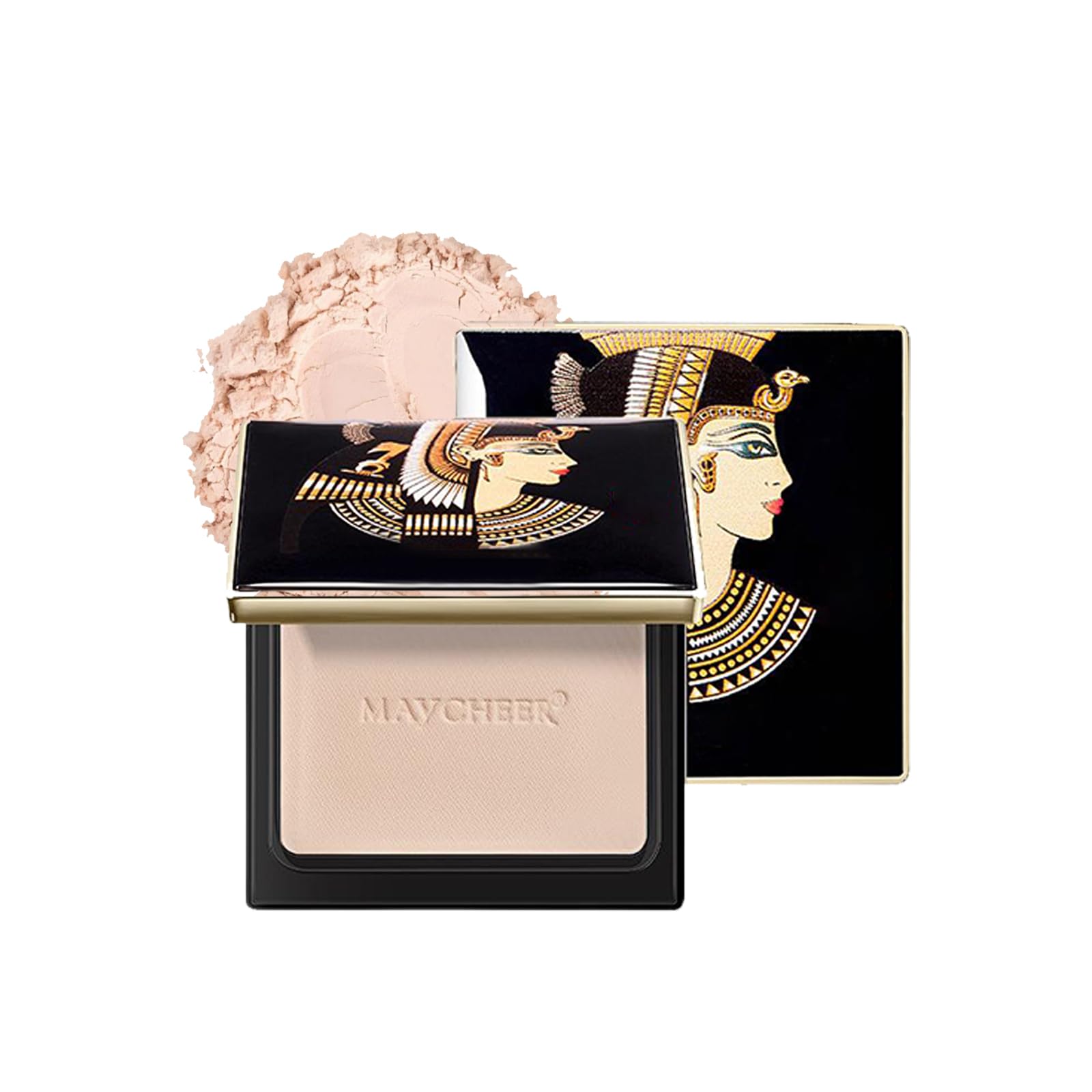 Oil-Absorbing Face Pressed Powder, Face Makeup Setting Powder With A Natural Matte Finish, Shine Control, Waterproof, Long Lasting Foundation Powder Face Cosmetics With Mirror & Puff