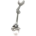 Belly Button Ring Navel Split Mermaid Faux Pearl 316l Surgical Steel Body Jewelry