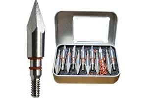 EOOENOON ARCHERY Field Point 100/125/150/200 Grain Field Tips, Hunting Arrow Pointed，Archery-Points，Threaded Arrows Screw in Broadheads (1 Dozen 12 PCS)
