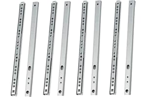 MOCNT 4 Pair (8 Piece) Heavy Duty 17mm Drawer Runners 406mm Drawer Rail Runners Ball Bearing Steel Drawer Slides Cabinet Slid