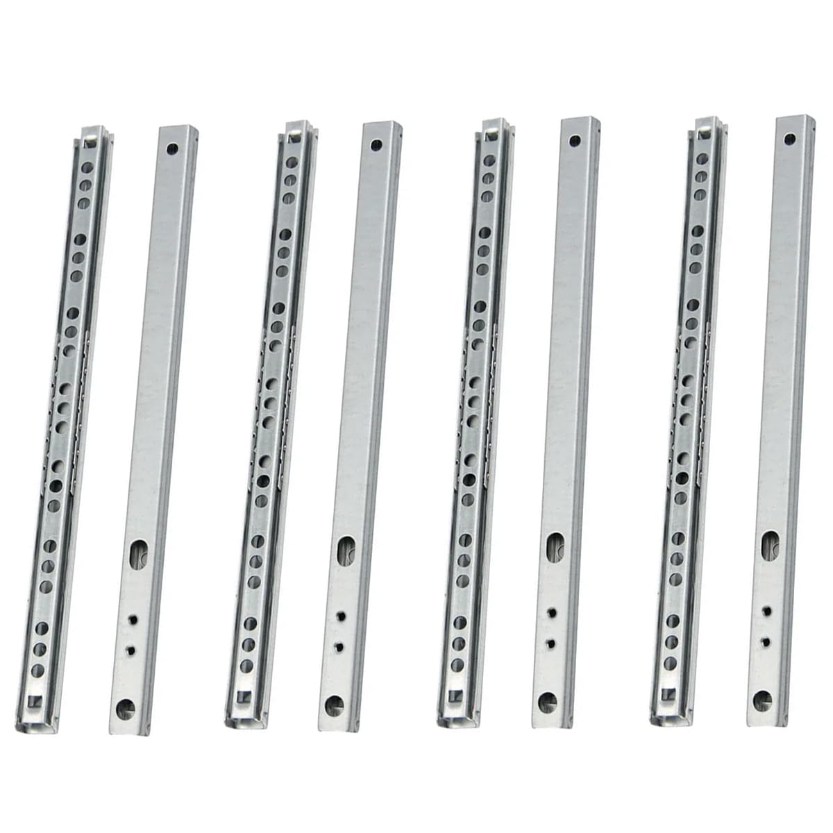 MOCNT 4 Pair (8 Piece) Heavy Duty 17mm Drawer Runners 342mm Drawer Rail Runners Ball Bearing Steel Drawer Slides Cabinet Sliding Full Extension Kitchen Desk Rail Runners