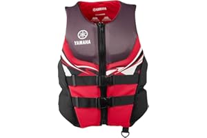 Yamaha Motor Corp. Men's Neoprene Two-Buckle PFD Life Jacket Vest (Medium, Red/Black/White) (318 (MAR-22VNE))